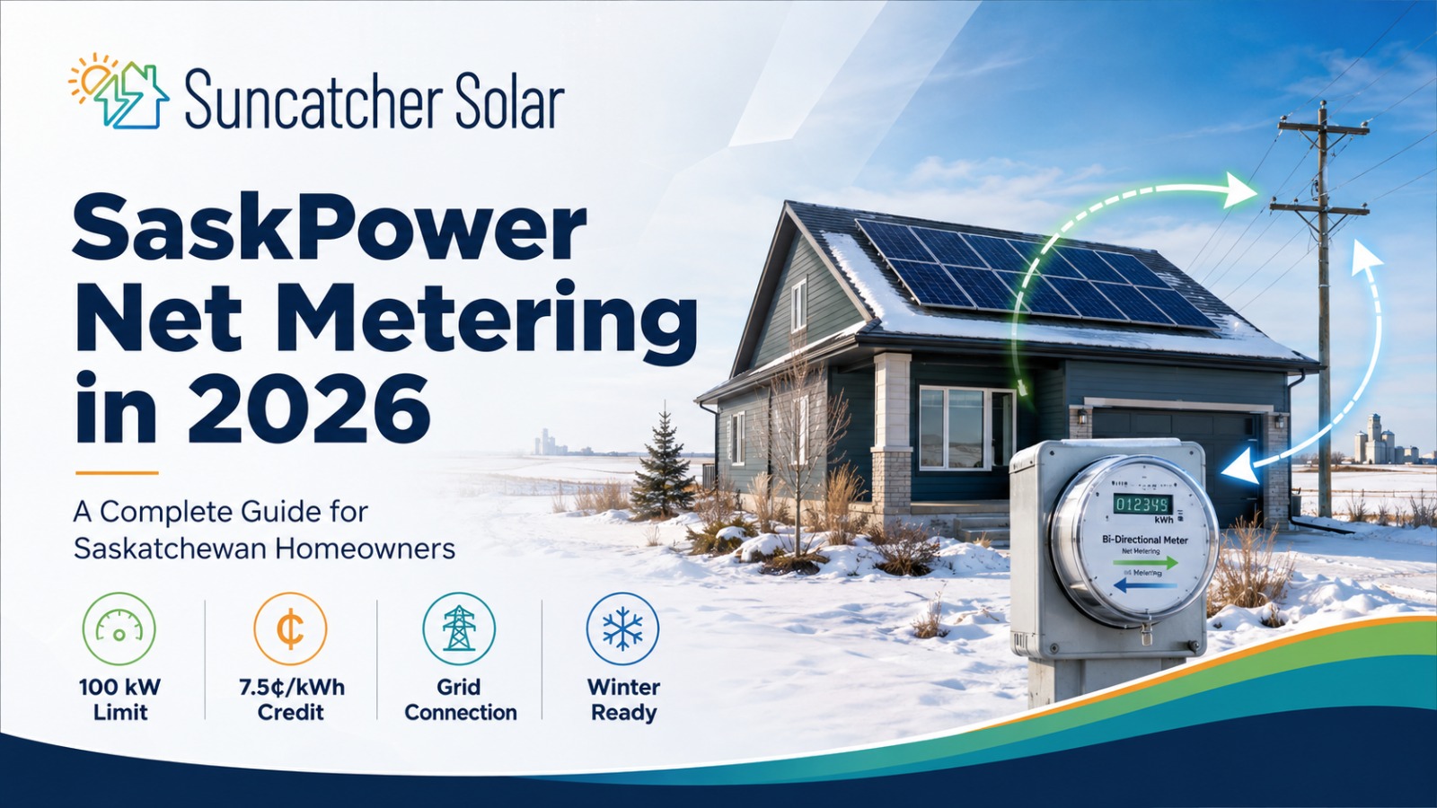 SaskPower net metering solar panels on a Saskatchewan home in 2026